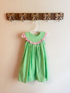 Southern Sunshine Kids 3T Green Cotton Baby Dress